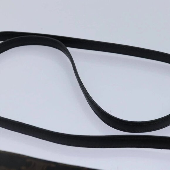 CELINE Macadam Canvas Shoulder Bag Gold Black Auth - Picture 8 of 16